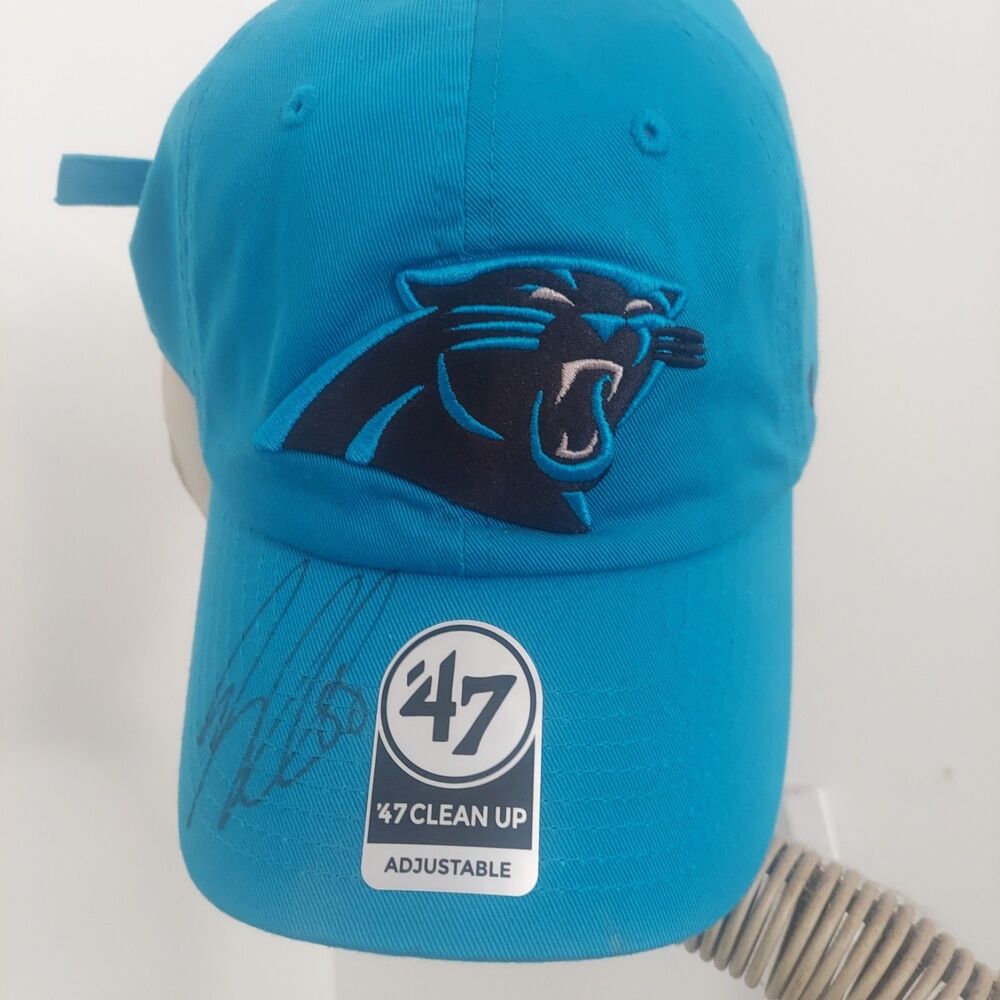 Greg Olsen 88 Autograph Hat Carolina Panthers 47 Brand OSFA Adjustable Blue Cap